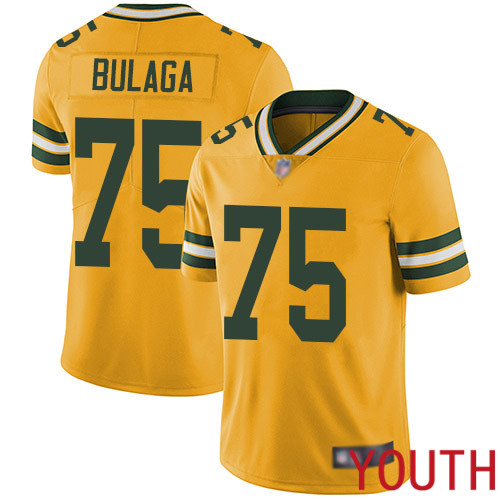 Green Bay Packers Limited Gold Youth 75 Bulaga Bryan Jersey Nike NFL Rush Vapor Untouchable